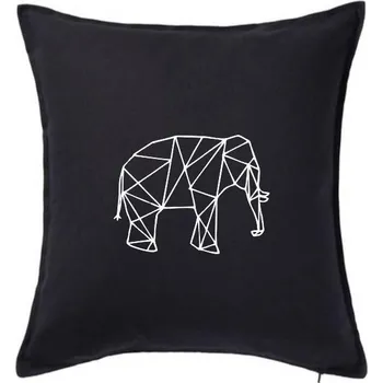 Polštář Geometrie - slon - Polštář 50x50 - 50x50 - Pouze potah ( Černá )