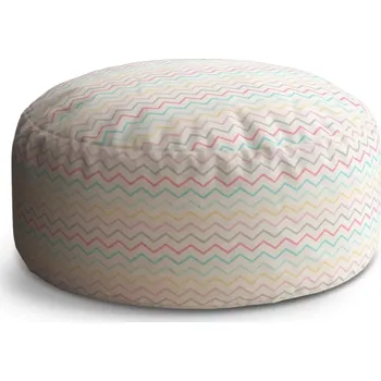 Sedací pytel Kulatý taburet Circle Šestibarevné klikyháky: 38x48 cm - Sablio