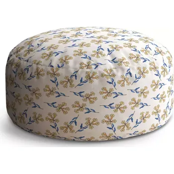 Sedací pytel Kulatý taburet Circle Žluté kvítí: 38x48 cm - Sablio
