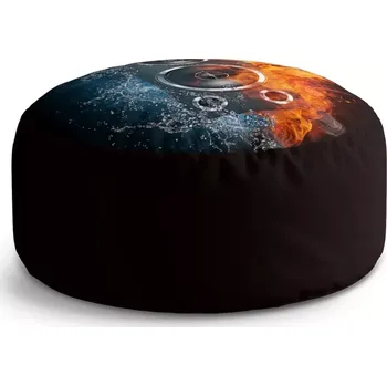 Sedací pytel Kulatý taburet Circle Ohnivý reproduktor: 38x48 cm - Sablio