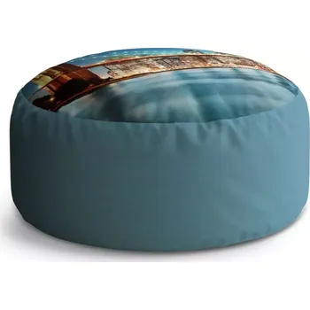 Sedací pytel Kulatý taburet Circle Rozsvícený most 2: 38x48 cm - Sablio