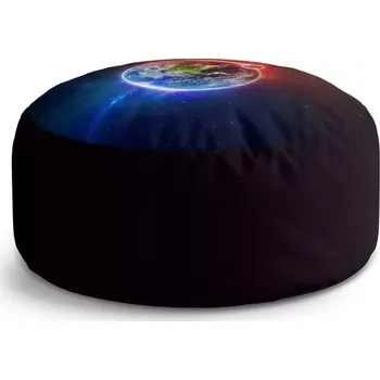 Sedací pytel Kulatý taburet Circle Planeta Země: 38x48 cm - Sablio