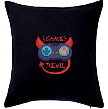 Polštář Game devil - kreslený - Polštář 50x50 - 50x50 - Pouze potah ( Černá )