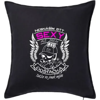 Polštář Nesnáším být sexy - pošťák, pošťačka - Polštář 50x50 - 50x50 - Včetně výplně ( Černá )