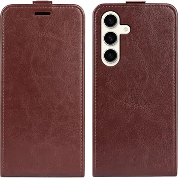 Pouzdro na mobilní telefon Vertical flipové pouzdro na Samsung Galaxy S24+ - hnědé