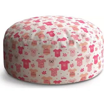 Sedací pytel Kulatý taburet Circle Růžové oblečky: 38x48 cm - Sablio