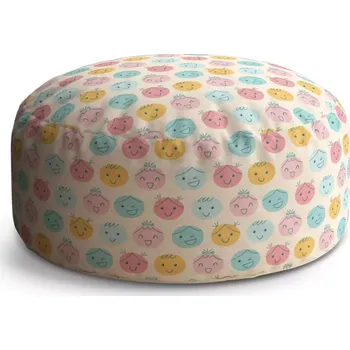 Sedací pytel Kulatý taburet Circle Smajlíci: 38x48 cm - Sablio