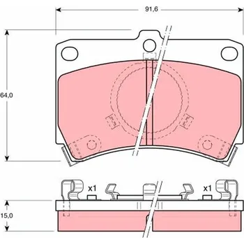 Brzdová destička Sada brzdových destiček, kotoučová brzda TRW GDB374