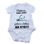 LK Baits body krátký rukáv Mámo zabal pleny 9-12 měsíců, zelený nápis