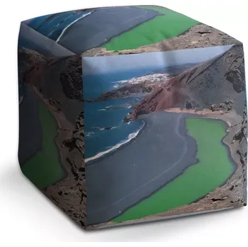 Taburet Taburet Kostka Černé pobřeží: 40x40x40 cm - Sablio