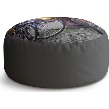 Sedací pytel Kulatý taburet Circle Městské kolo: 38x48 cm - Sablio