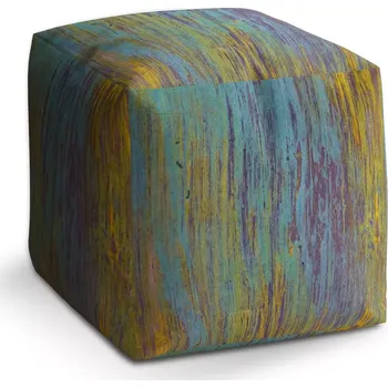 Taburet Taburet Kostka Dřevěná abstrakce: 40x40x40 cm - Sablio