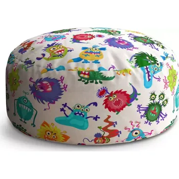 Sedací pytel Kulatý taburet Circle Barevné příšerky: 38x48 cm - Sablio