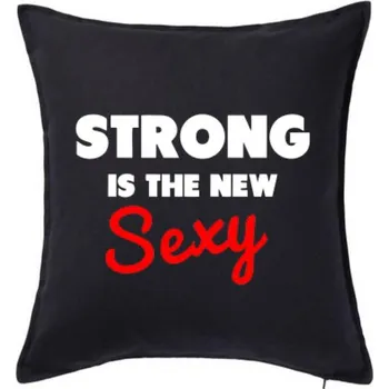 Polštář Síla je sexy - Polštář 50x50 - 50x50 - Pouze potah ( Černá )
