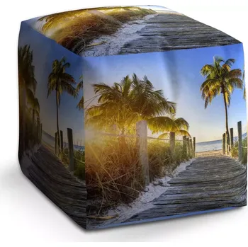 Taburet Taburet Kostka Cestička na pláž: 40x40x40 cm - Sablio