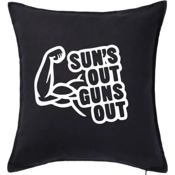 Polštář Suns out guns out - Polštář 50x50 - 50x50 - Pouze potah ( Černá )