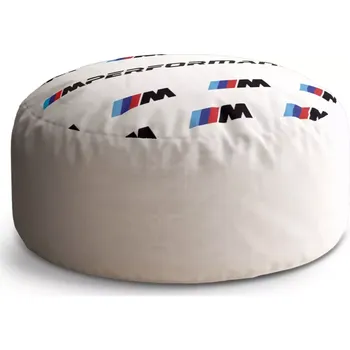 Sedací pytel Kulatý taburet Circle MPERFORMANCE bílý vzor: 38x48 cm - Sablio