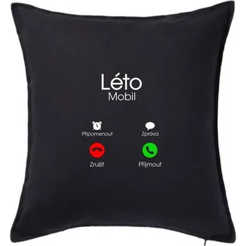 Polštář Léto volá - Polštář 50x50 - 50x50 - Pouze potah ( Černá )
