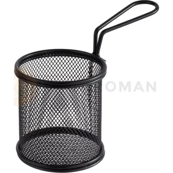 Černý košík na hranolky s průměrem 9 cm | APS, Snackholder