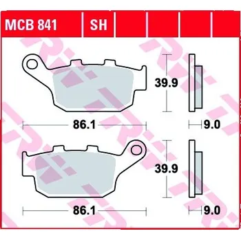 Brzda pro motocykl Zadní brzdové destičky TRW / Lucas Kawasaki Z 750 R, ABS 2011 - 2014 směs SH