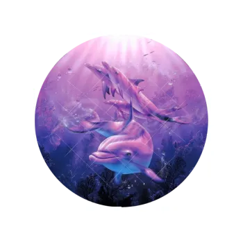 Jedlá dekorace na dort FIALOVÝ DELFÍNI, VARIANTA Jedlý papír 536