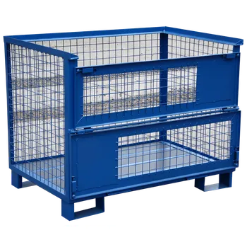 paleta Evropská čtyřcestná síťovaná ohradová paleta se sklopnou stěnou