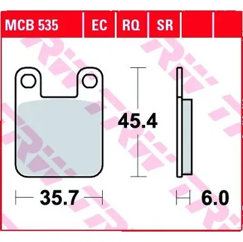 Brzda pro motocykl Zadní brzdové destičky TRW / Lucas Gas Gas 125 4T 1999 -