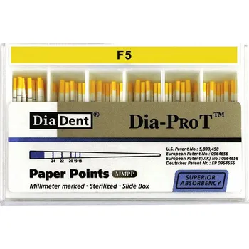 Dia-ProT speciální papírové čepy pro nástroje Protaper (60 ks) F5 (žluté)