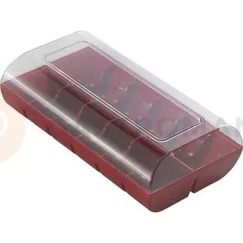 Výroba svíčky Dekorativní obaly na 12 ks makronek, červené, 48 ks | SILIKOMART, Macado 12