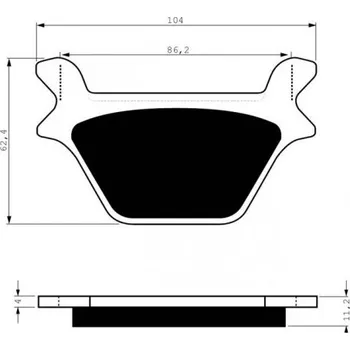 Brzda pro motocykl Zadní brzdové destičky Goldfren Harley-Davidson FXD Dyna Super Glide 1340 1991-2003 směs AD