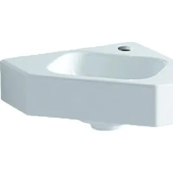 Umyvadlo Geberit iCon - Rohové umývátko bez přepadu, 46x33 cm, s KeraTect, bílá 124729600