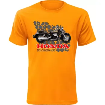 Pánské tričko s motorkou Honda 2024 Shadow Aero oranžové