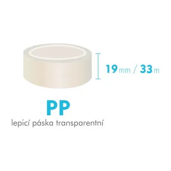 Lepicí páska Lepící páska - 19mm x 33m - průhledná