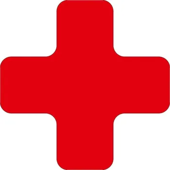 Samolepicí značení umístění palet WT-5210, tvar ''X'' – polyester, červená, 150×150×50 mm, balení 25 ks