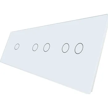 vypínač WELAIK trojnásobný skleněný panel 1+2+2 - bílý