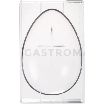 Čokoládová tyčinka Polykarbonátová forma na polovinu čokoládového vejce - 1 ks x 430g, 157x227 mm - 20U227N | MARTELLATO, Half Egg Moulds