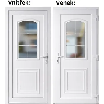 Vchodové dveře Soft Vchodové plastové dveře 3D 302 bílé 98x198 cm, pravé, otevírání VEN