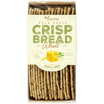 Trvanlivě pečivo Danvita Crisp Bread Wheat with Cheese and Chives 130 g