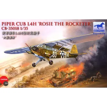 Plastikový model Bronco letadlo Piper Cub L4H Rosie the Rocketer 1:35 CB35018