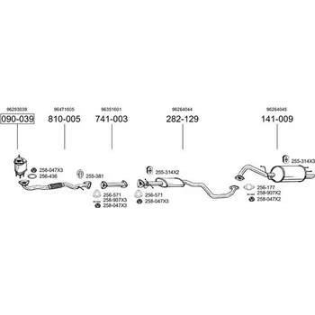 Výfuková trubka výfuková trubka střední Bosal 741-003