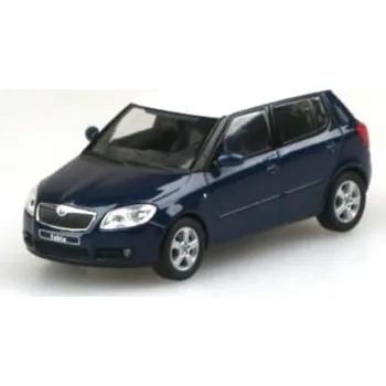 autíčko Abrex Škoda Fabia II (2006) Modrá Storm Metalíza, bílá střecha 1:43