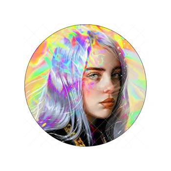 Jedlá dekorace na dort BILLIE EILISH duhová, VARIANTA Jedlý papír 1420