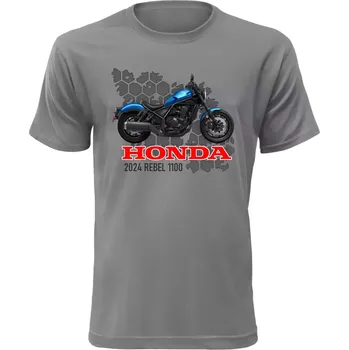Pánské tričko Pánské tričko s motorkou Honda 2024 Rebel 1100 šedé
