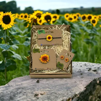 Brož art-wood.cz Dárkový set šperků slunečnice - Stylové doplňky pro Každý Den