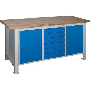 Dílenský stůl DÍLENSKÝ STŮL MASTER 1700 mm + zásuvkový kontejner + 2 skříňky IG188