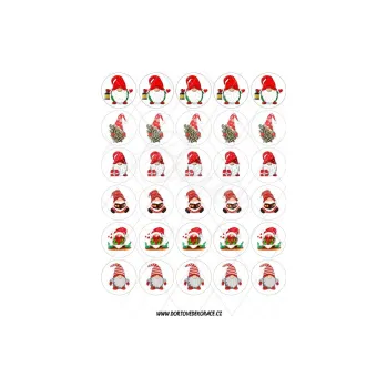 Jedlá dekorace na dort SKŘÍTCI 4 cm, VARIANTA Jedlý papír 1636