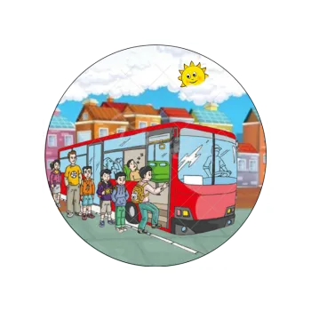 Jedlá dekorace na dort ŘIDIČ AUTOBUSU, VARIANTA Jedlý papír 1050