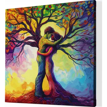 Obraz Obraz na plátně - Strom života Milenci v pokušení FeelHappy.cz Velikost obrazu (šířka x výška): 60 x 60 cm
