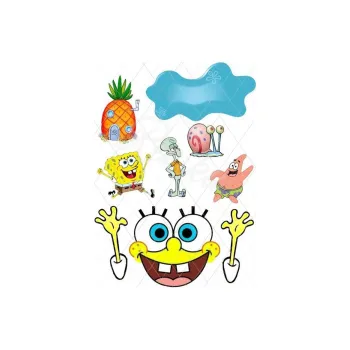 Jedlá dekorace na dort SPONGEBOB postavy 2, VARIANTA Jedlý papír 1681