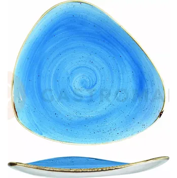Talíř Talíř ve tvaru trojúhelníku, světle modrý, ručně zdobený 31 cm | CHURCHILL, Stonecast Cornflower Blue